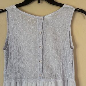 Johnny Was, small, linen dress with pockets, embroidered back with buttons